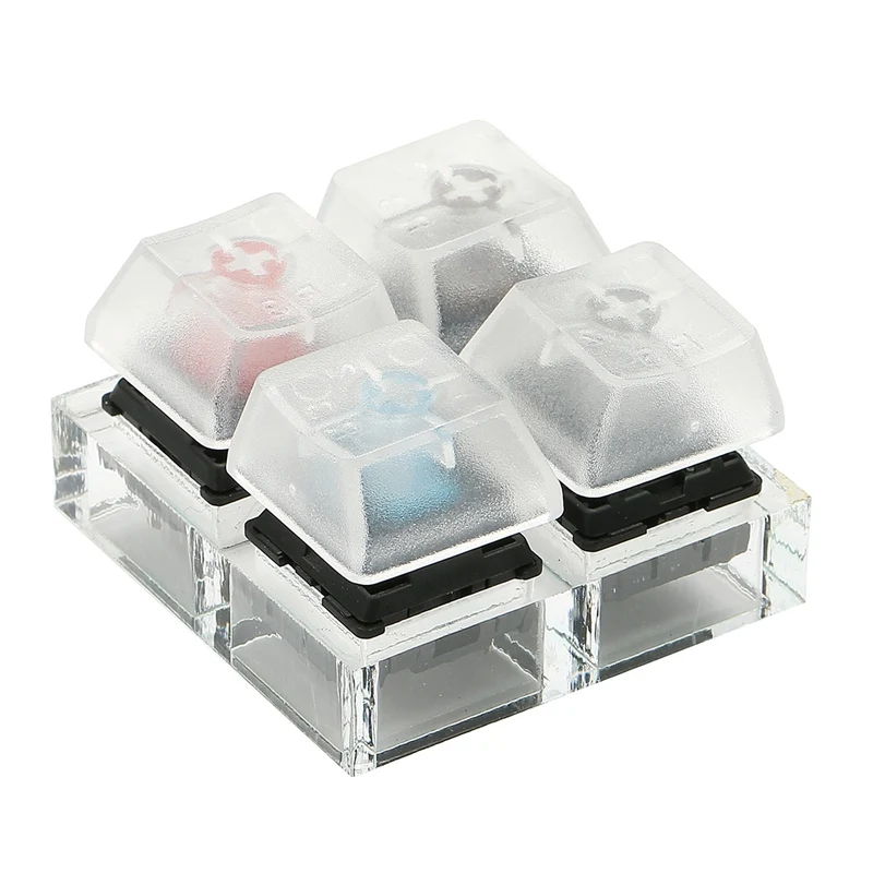 

4 Key Caps Mechanical Keyboard Switches Tester Sampler Acrylic Caps Clear Translucent Keycaps Kit For Cherry MX Testing Tool