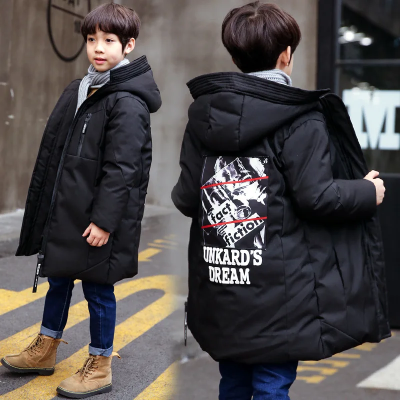 

Children's clothing boy winter coat long section Thicken 2018 new children's cotton jacket High-quality hand-padded cotton