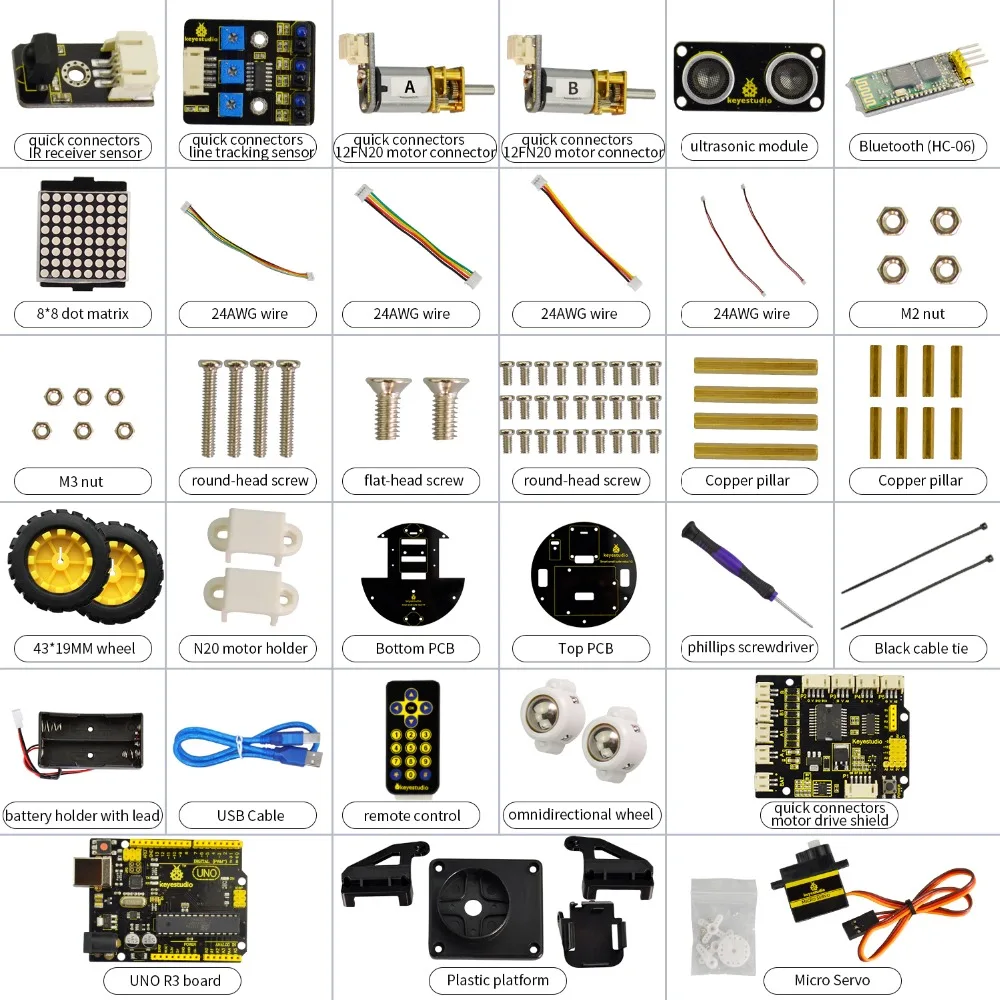  keyestudio Smart Little Turtle Robot Car kit V2.0 W/Graphical Programming +User Manual (English) fo - 32948922497