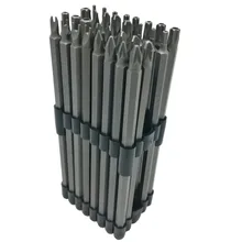 32PC Extra Long Security Power Bit Set 6" 150mm Length 1/4" Shank Tamperproof Torx CR-V