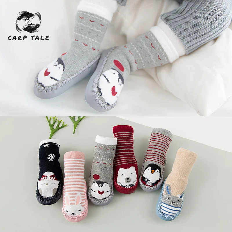 

Toddler Indoor Sock Shoes Newborn Baby Socks Winter Thick Terry Cotton Baby Girl Sock With Rubber Soles Infant Animal Funny Soc