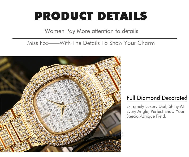 Iced Out Watch Quartz Famous Diamond Business Wristwatch