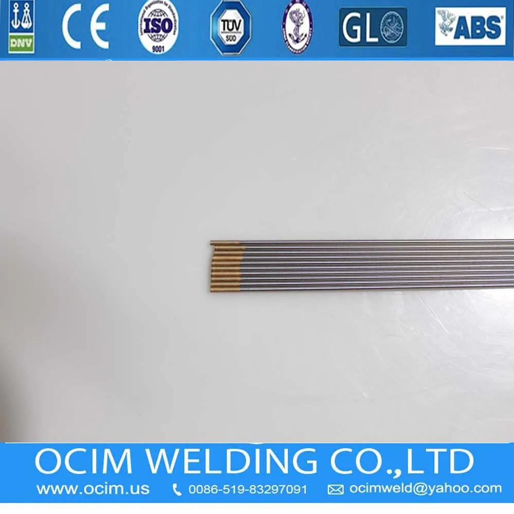 10PCS Gold Tip 1.5 Lanthanated Tungsten Electrode WL15 2.0*150mm 5/64