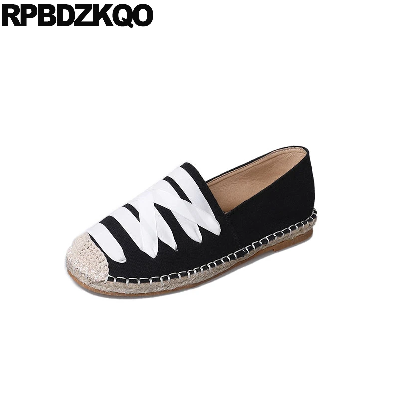 

Canvas Espadrilles Black And White Designer Women Slip On Breathable Fisherman Brand Shoes China Round Toe Flats Hemp Chinese