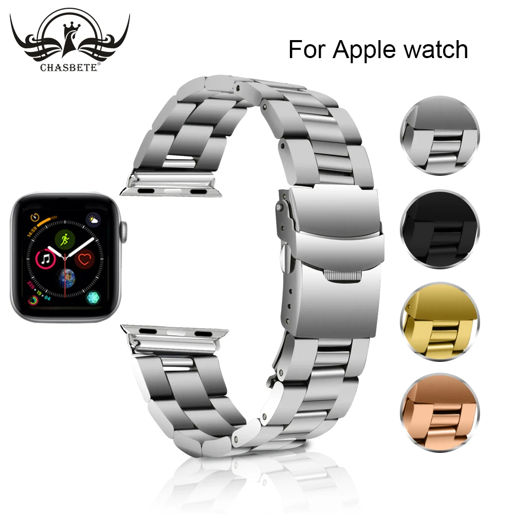 Нержавеющая сталь ремешок 38 мм 42 мм для iWatch Apple Watch/Спорт/издание 1/2/3/4 серии 40 мм 44 мм ремешок петли для ремня наручные