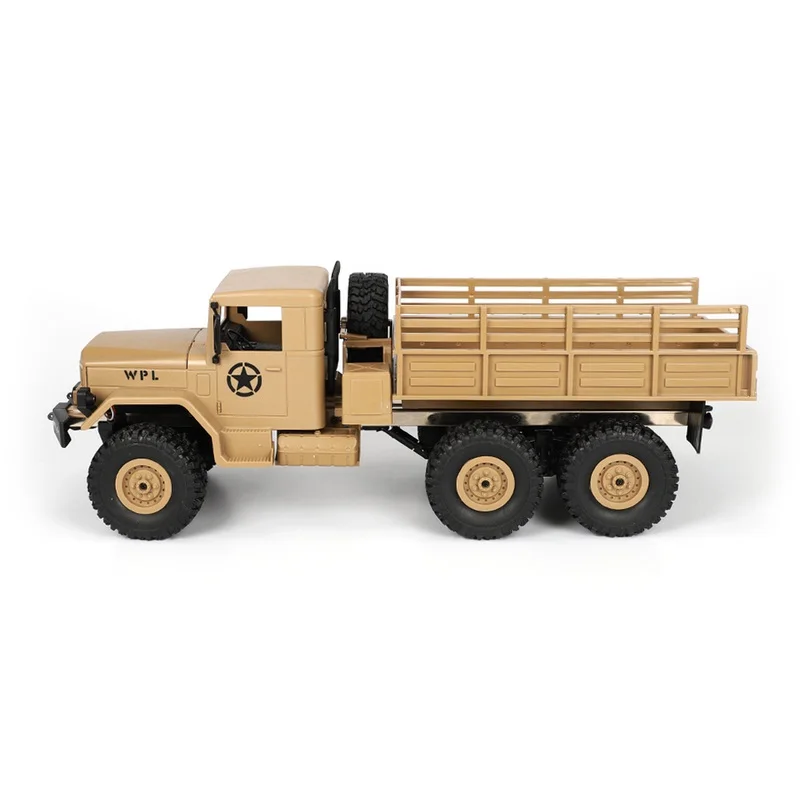 WPL1: 16 RC грузовик с дистанционным управлением 2,4G 6WD гусеничный внедорожный военный грузовик RTR игрушки для детей радиоуправляемая светодиодная машина