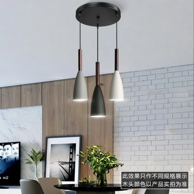 Современный светодиодный подвесной светильник для столовой, тройная Подвесная лампа E27, металлическая Подвесная лампа, черный подвесной светильник, кухонная лампа - Цвет корпуса: D