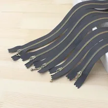 10Pcs/Lot 12/15/20/30/40cm 3#Metal Zippers Black Lighting Lifting Zipper for Sewing Bag Garment DIY Accessory Bronze Zip Head