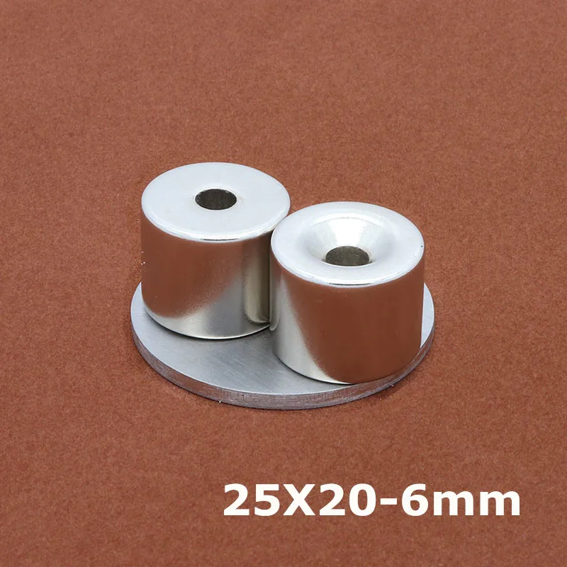 

1Pcs 25 x 20mm Hole 6mm Super Strong Round Neodymium Magnets Countersunk Ring Rare Earth Powerful Magnet NdFeB Magnetic