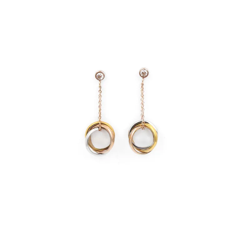 

New Fashion High Quality Carter Women Drop Earrings Three Colors Titanium Steel For Gift Brand Design
