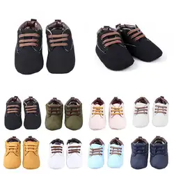 Новорожденных девочек подошва против скольжения для маленьких мальчиков обувь кроватки Сапоги мягкие теплые Prewalker