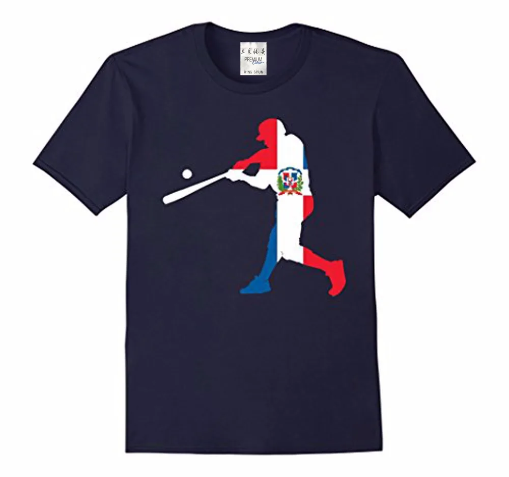2018 Hot Sale New Men'S T Shirt Dominican Republic Baseball Flag T-Shirt 100 % Cotton Tee For Men | Мужская одежда
