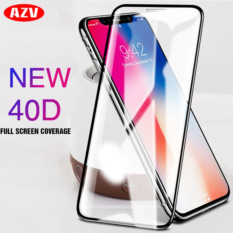 

40D Full Curved Edge Glass For iphone X XS XR XS MAX 5 5S SE Screen Protector On The iPhone 6 6s 7 8 Plus Protective Glass Film