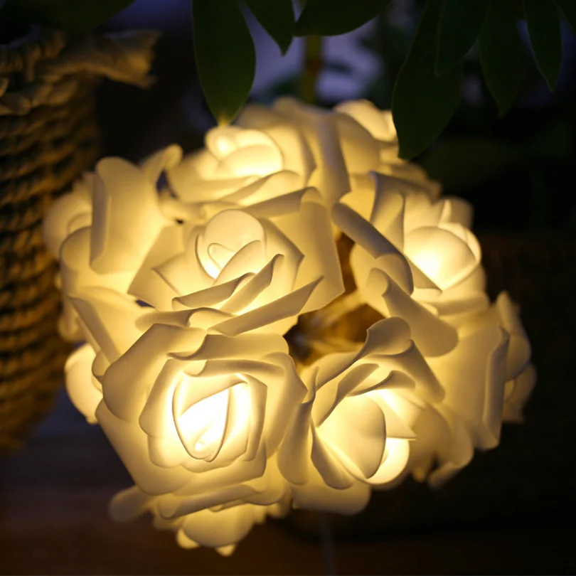 

10M 100leds Rose Flower LED String Lights AC110V/220V Holiday Christmas Wedding Garden Party Valentine's Day Decoration lights