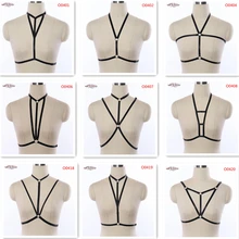 Body Harness for Women Fashion Sexy Harness Bra Bondage Lingerie Belts Black Elastic Strappy Tops Caged Bras Bustier Goth Wear