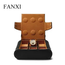 Fanxi новый черный из искусственной кожи наручные часы сумка для показа Портативный часы хранения бархатные внутреннего ювелирные изделия