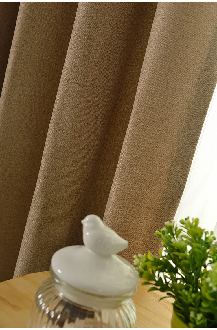 Чистая естественная сцена затенение цвет хлопок и лен шторы для гостиной высокого класса Контрактная и современная спальня