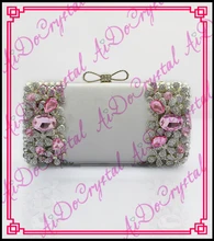 Aidocrystal neue design weiß mode blume dekoriert seitentaschen damen abend-handtaschen partei zu tragen taschen