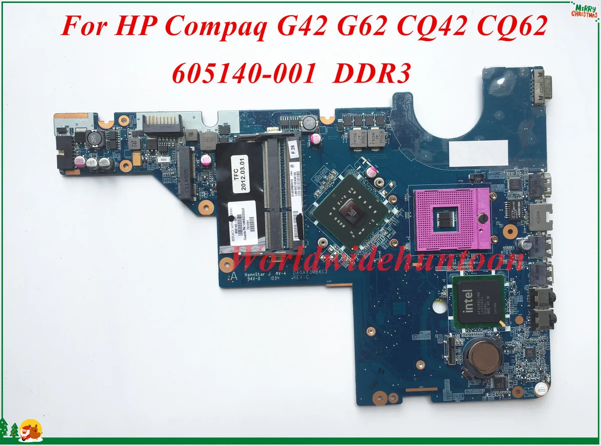 new pc motherboard 605140-001 For HP Compaq G42 G62 CQ42 CQ62 Laptop Motherboard DA0AX3MB6C2 PGA478 DDR3 100% Tested&Testing Video Support the motherboard