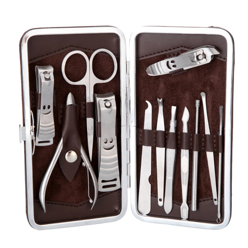 12pcs Nail Clipper Kit Nail Care Set Pedicure Scissor Tweezer Knife Ear
