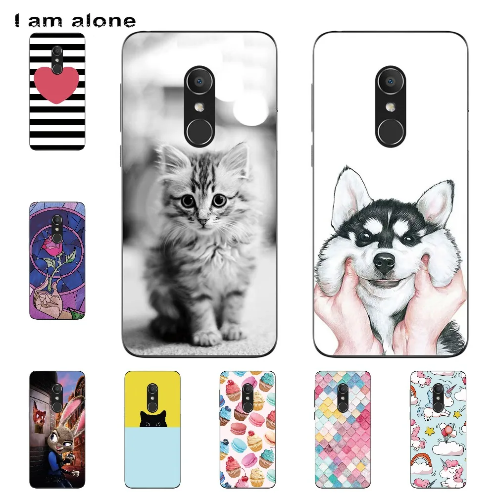 

I am alone Phone Shell For Alcatel 1C 1C Dual 5009A 5009D 5.3 inch Solf TPU Fashion Cute Color Paint Mobile Case