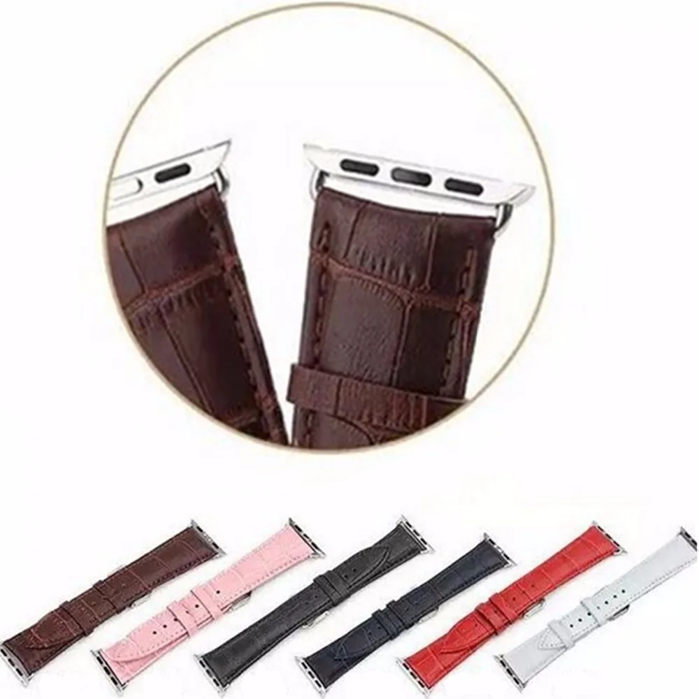 

CRESTED Sport Genuine Leather watch strap band For Apple Watch 3 42mm 38mm Link Bracelet watchband for iWatch 3/2/1 belt