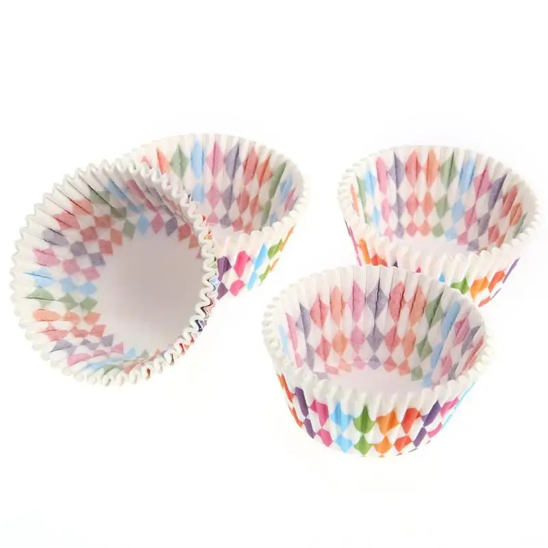 100 шт радужные цветные Формы для кексов бумажные чашки для выпечки Формы для кексов маленькая коробка для пирожных лоток для декорирования стаканов инструменты