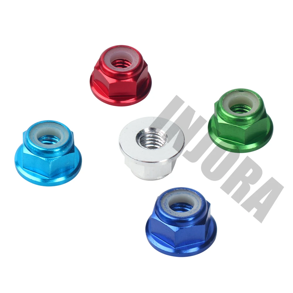 INJORA M4 Metal 4mm Wheel Lock Nut for 1/10 RC Car Crawler Traxxas TRX4 Axial SCX10 90046 D90 Slash 2wd SCTE 4x4