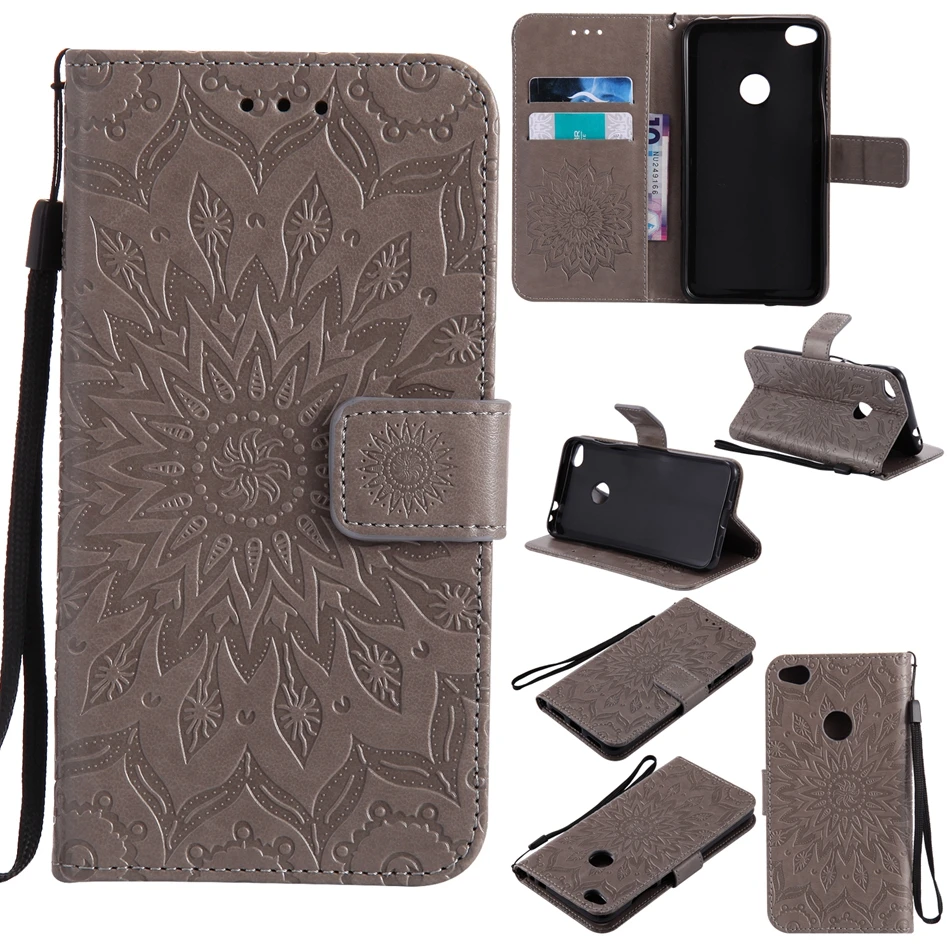 for Ascend P8 P8 lite Coque Luxury PU Leather Emboss 3D flower Stand Flip Soft Silicon Wallet Cover Huawei P8 lite 2017 Case  (4)