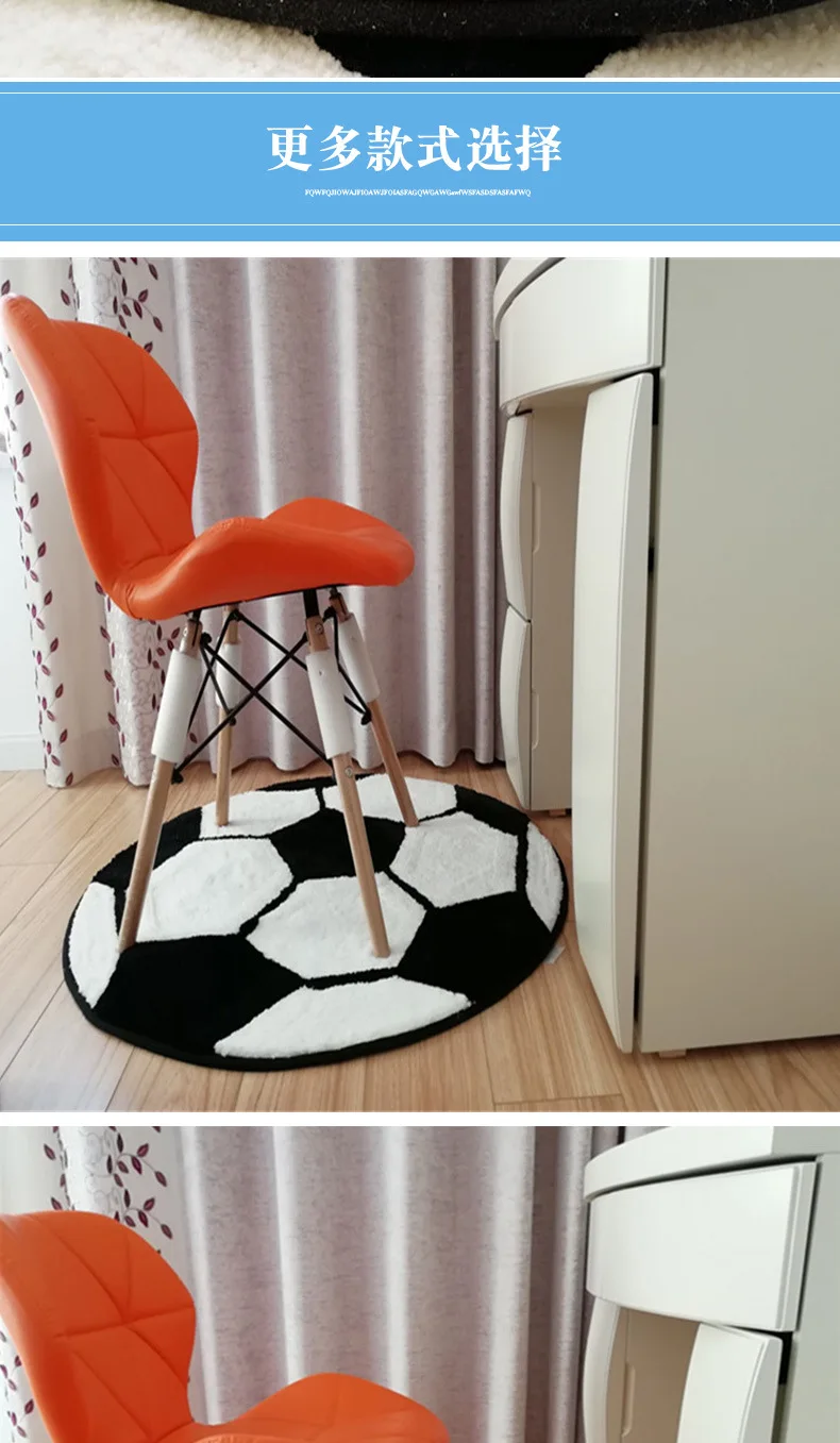 3D полиэстер Противоскользящий круглый Пушистый Ковер компьютерное кресло коврик Футбол Баскетбол Гостиная Коврик детская спальня коврики