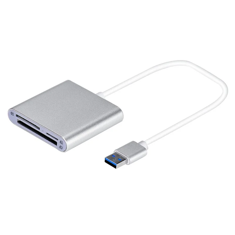 USB 3,0 кардридер алюминиевый Multi-in-1 USB 3,0 CF/SD/TF Micro SD/SDMD/MMC считыватель карт памяти серебро все в одном для Ноутбуки ПК