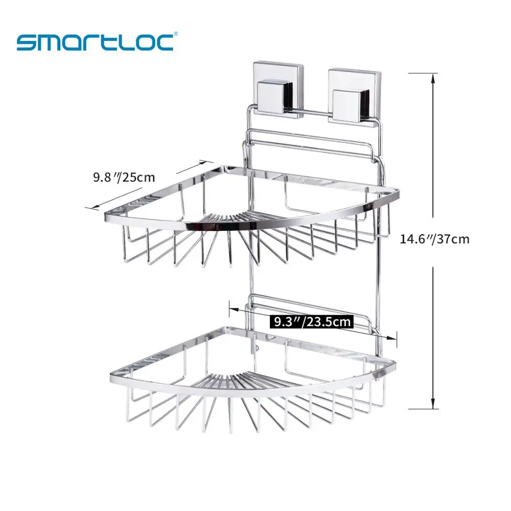 Smartloc 2 слоя железа всасывания Ванная комната полка для ванной душ Шампунь аксессуары стеллаж для хранения контейнер макияж косметический Органайзер
