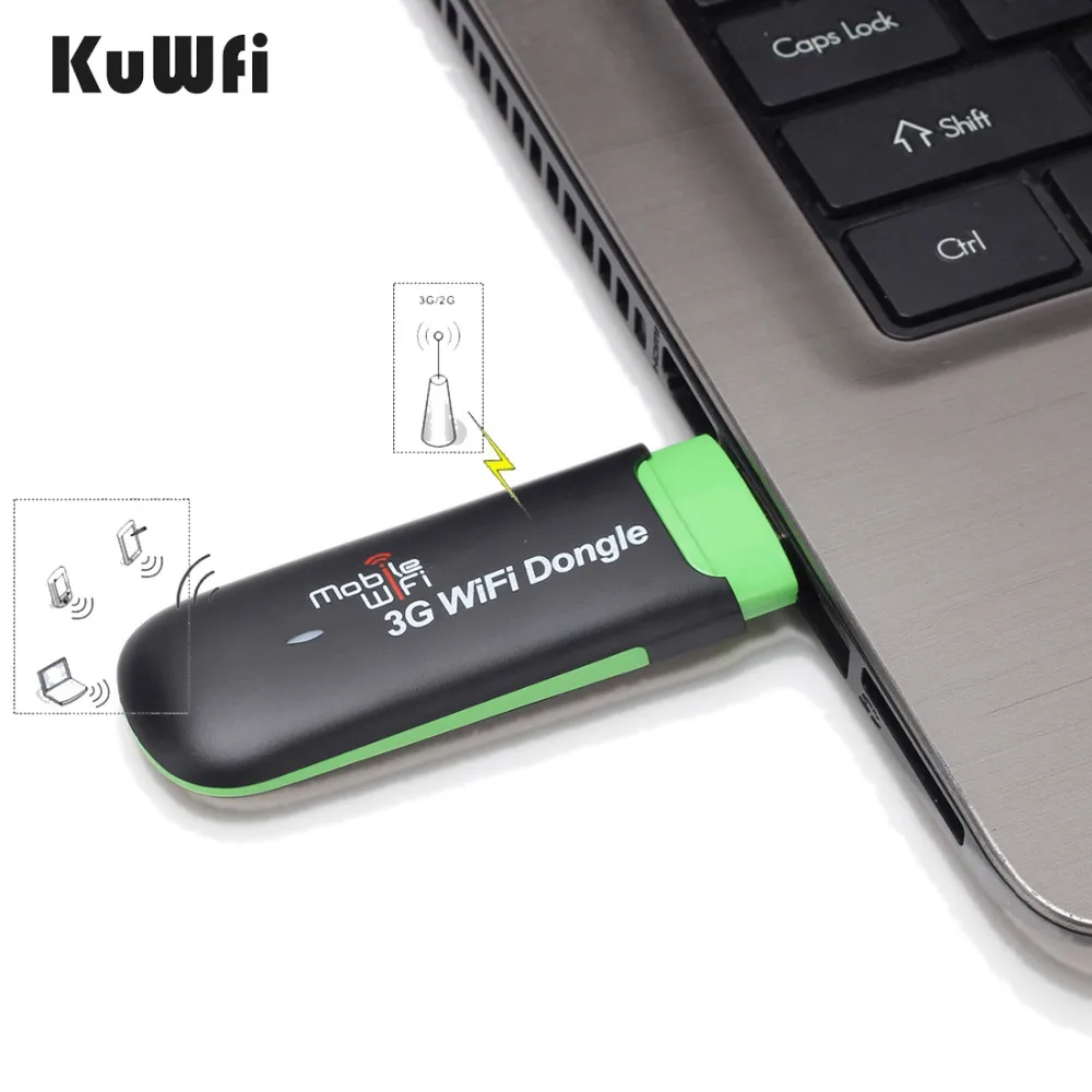 KuWFi 3G WiFi модем портативный USB Wi-Fi мобильный модем 3G беспроводной WiFi маршрутизатор Поддержка 3G 2100 МГц 7,2 Мбит/с Автомобильный ключ для точки доступа