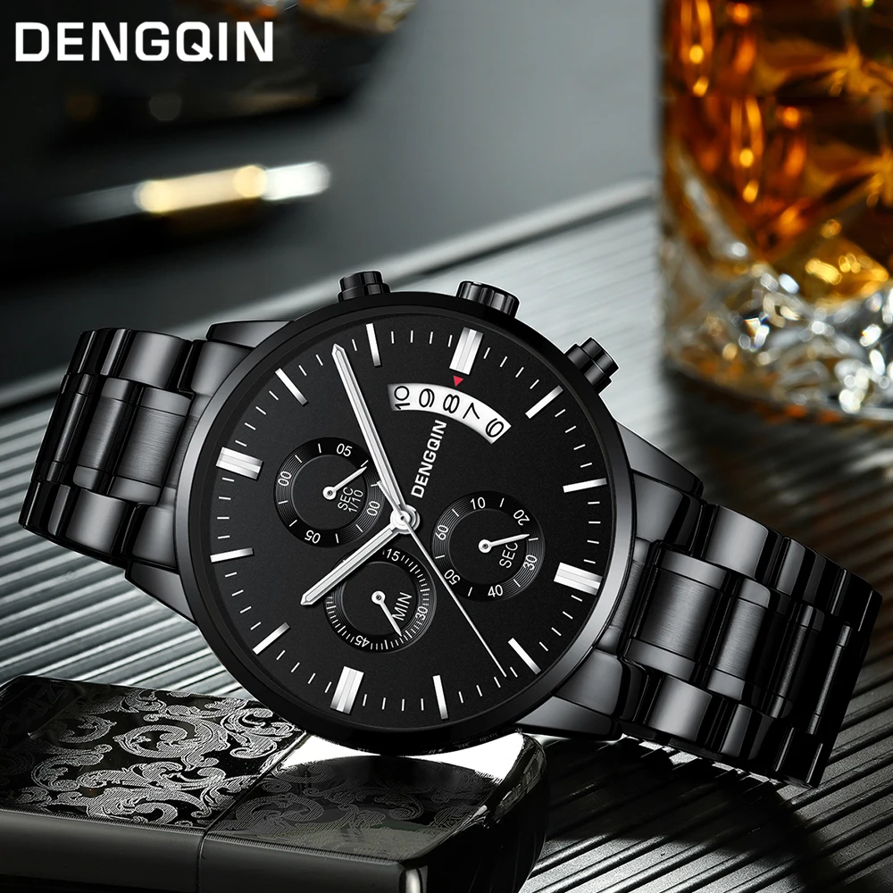 DENGQIN Relogio Masculino мужские часы Роскошные Известный Топ бренд модные повседневные