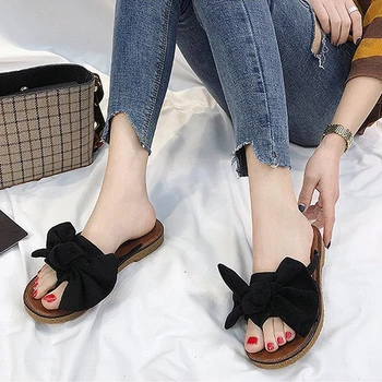 

Women Summer Bow Sandals Slipper Indoor Outdoor Casual Flip-flops Beach Shoes New Fashion Female Casual Slipper Shoes