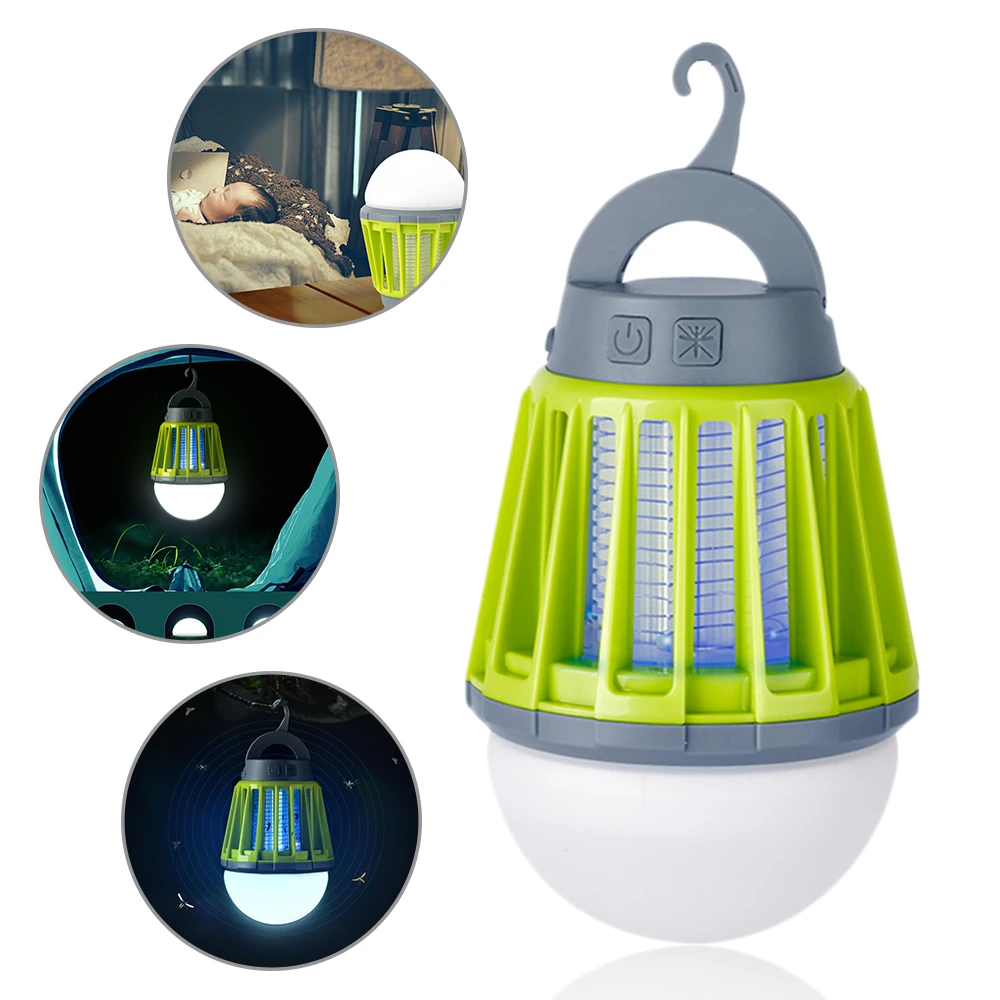 

2 in 1 camping lantern tent light mosquito repellent - portable IPX6 waterproof bug LED lamp 2000mAh mosquito lamp