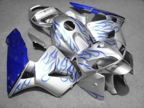 

Motorcycle Fairing kit for HONDA CBR600RR F5 05 06 CBR 600RR 2005 2006 cbr600rr ABS Blue flames silver Fairings set+7gifts HJ47