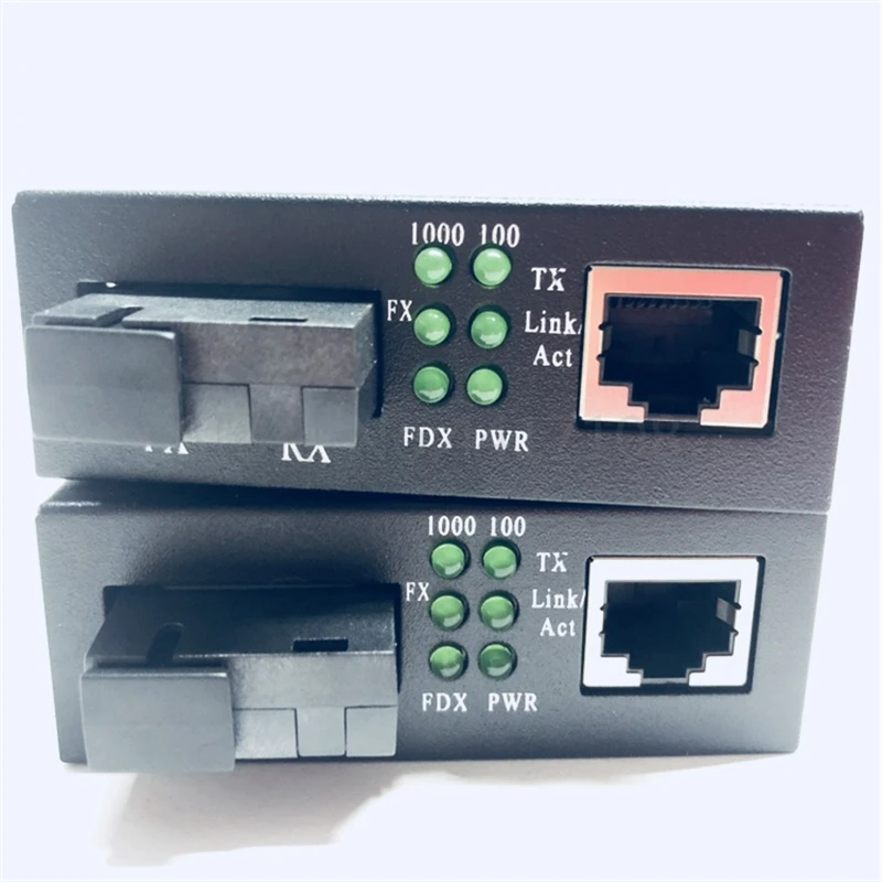 FTTH 1 пара гигабитные волоконно-оптический медиа конвертер 10/100/1000 Мбит/с однорежимный одинарный волоконно-20 км Чипсет RTL8363SC