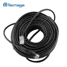Techage 10M 20M 30M 50M cat5 Cable de red Ethernet RJ45 parche al aire libre impermeable LAN cables para sistema de cámara CCTV POE IP