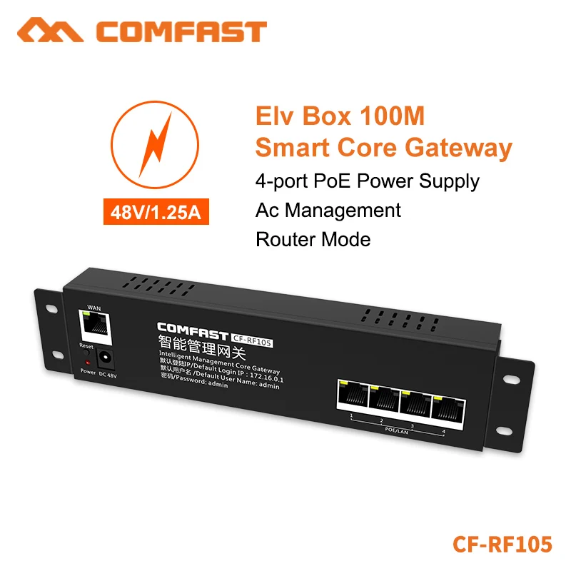 COMFAST Новое поступление 650 МГц интеллектуальная "начинка" контроллера QCA9531 проект WiFi менеджер с 4* LAN 10/100 Мбит порт LAN Порты и разъёмы CF-RF105