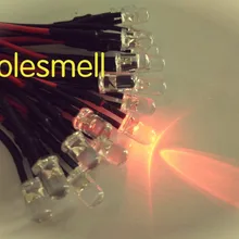 100 шт 5 мм 5 v Красный Прозрачная Круглая светодиодный свет лампы набор предварительно смонтированный 5 мм красный 5 V DC Проводной