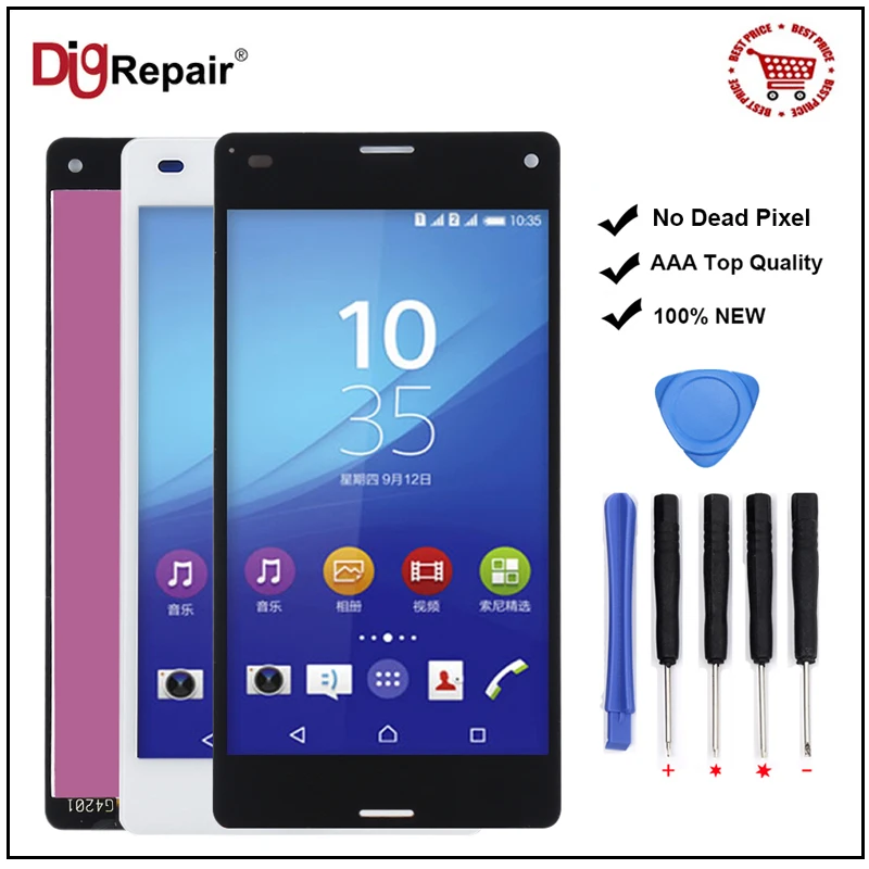 Для SONY Xperia Z3 Compact Screen D5803 D5833 ЖК дисплей сенсорный экран дигитайзер замена 4 3 &quotдля