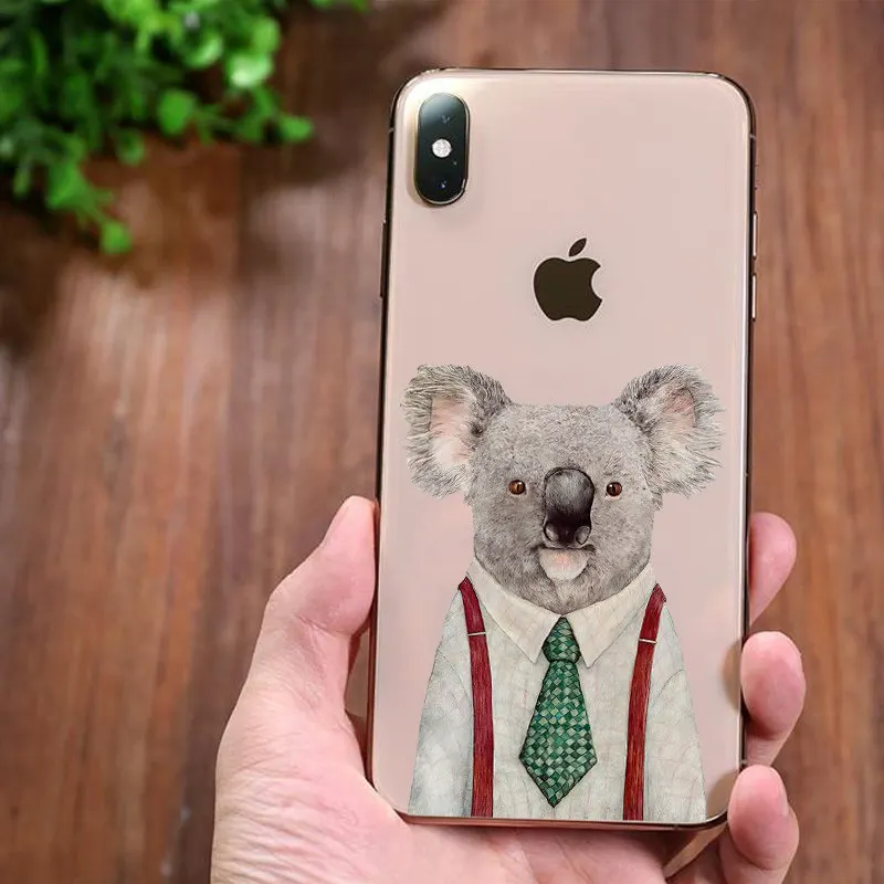 Мягкий силиконовый чехол для телефона с изображением спящего животного, ленивого коала, для iPhone 11Pro, 5, 5S, 6, 6 S, 7, 8 Plus, SE, X, XS, MAX, XR, чехол для телефона