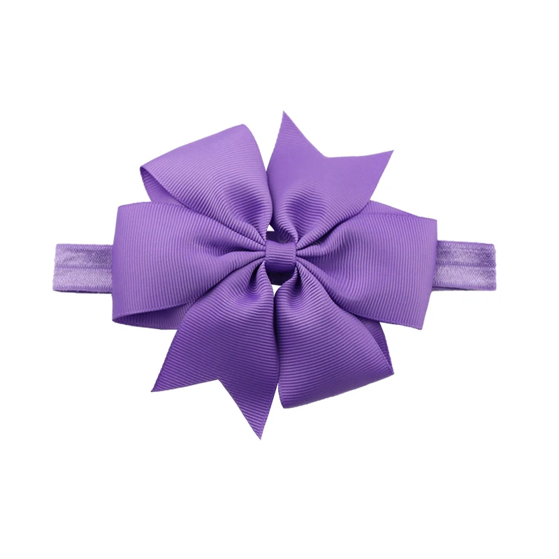 20 Colors Children Solid Ribbon Hair Bow Headbands Hair Accessories bandeau bebe fille kids Bowknot Hair bands Hair Ties (5)