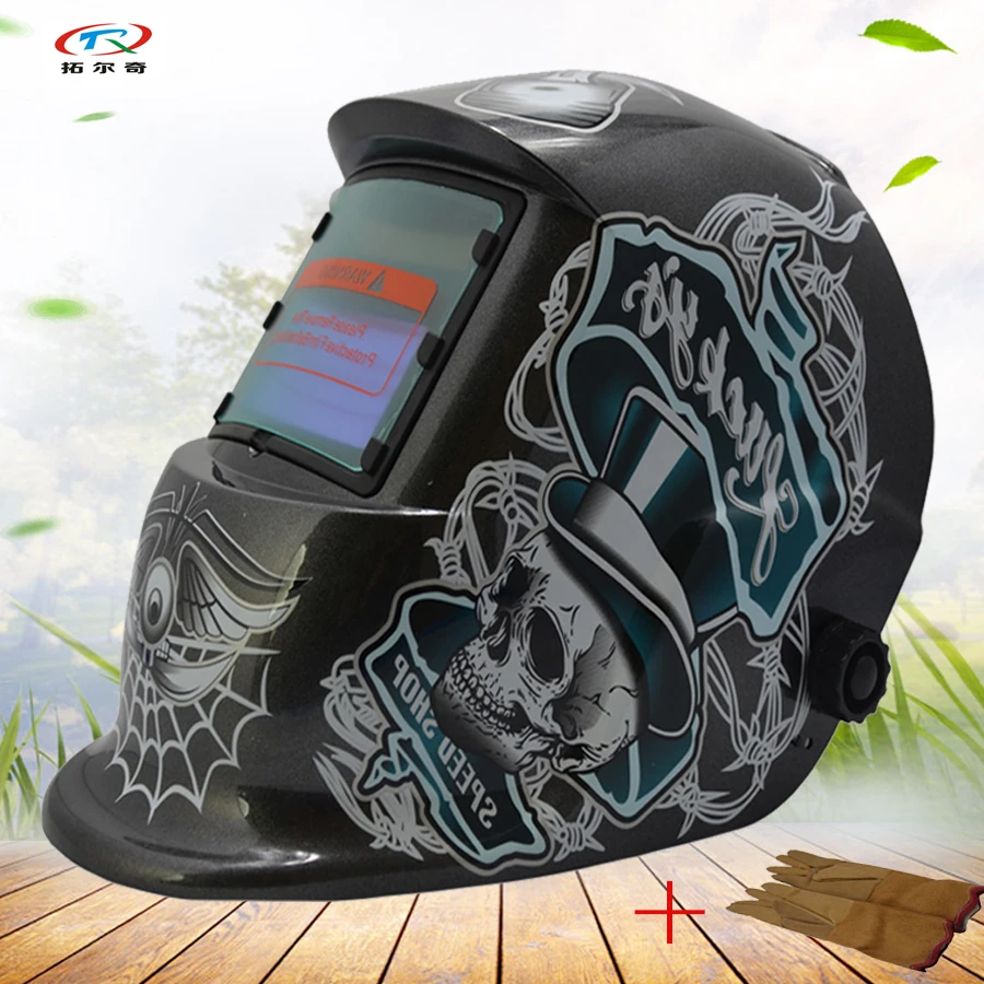 full face welding mask with long gloves Electronic Custom Auto