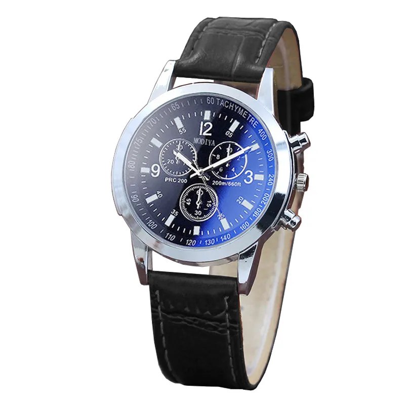 

Fashion False Leather Men's Analog Quartz Watches Blu Ray Men's Wrist Watch new Mens Watches Luxury Brand Watch Casual pt2