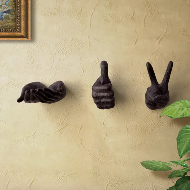 1Piece Creative Resin Wall Hooks Decorative Hand Shape Crafts Buddha