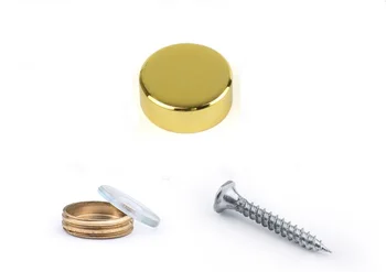 

20PCS/LOT Diameter 19*H7MM Cap Screw Mirror Nails Bright Golden Cap Glass Decorative Screws Advertising Nails-Gasket9.5mm
