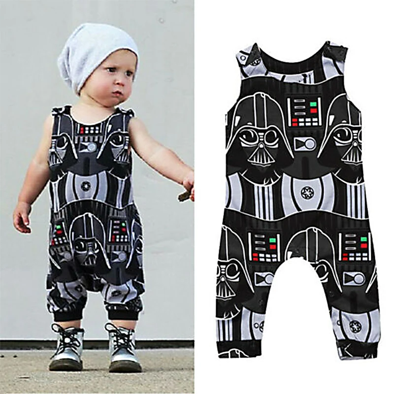 

2019 Cute Toddler Kids Baby Boys Star Wars Romper Sleeveles Jumpsuit Personality Summer Fashion Clothes Outfits