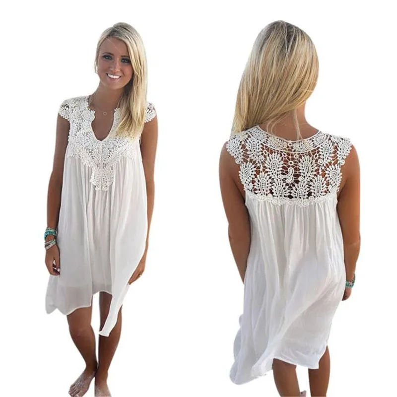womens white beach dress